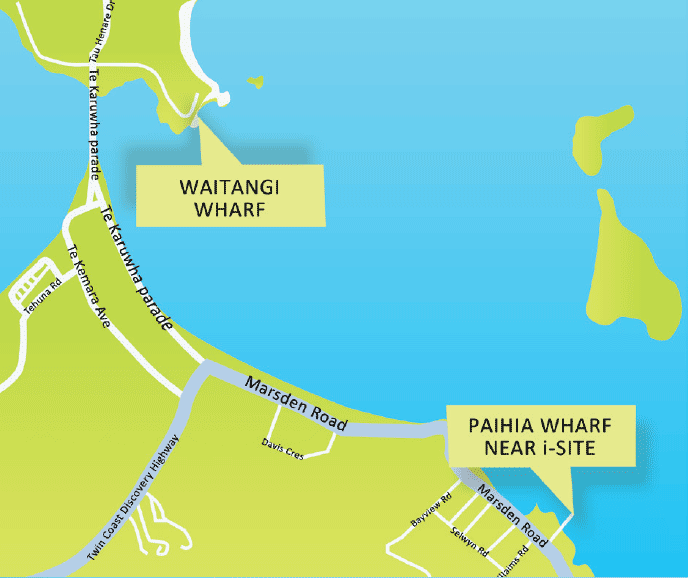 Pick-up Spots for Bay of Islands - scenic tour